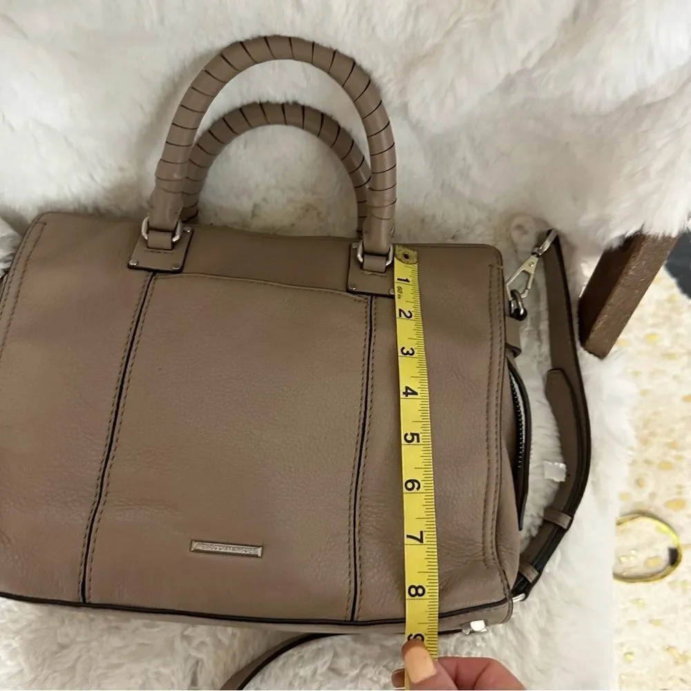 Rebecca Minkoff Bree Taupe Medium Leather Satchel Shoulder Bag